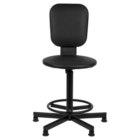 Стул кресло кассира, ресепшен РС37, на винте, без подлокотников, кожзам, черное 532040 - МСК «Форвард»