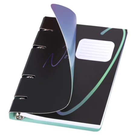 Тетрадь на кольцах А5 160х212 мм, 120 листов, картон, выборочный лак, клетка, BRAUBERG, "Notebook", 404732 - МСК «Форвард»