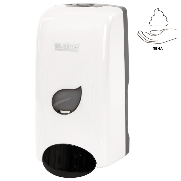 Дозатор для мыла-пены LAIMA PROFESSIONAL ECO, НАЛИВНОЙ, 1л, белый, ABS-пластик, 606552