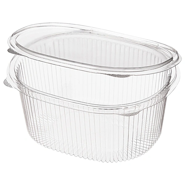 Одноразовый контейнер овальный 1000мл С КРЫШКОЙ ЮП-РКС КОМПЛЕКТ 420шт прозрачный ПЭТ, шк037 ЮУПМ6006 608016