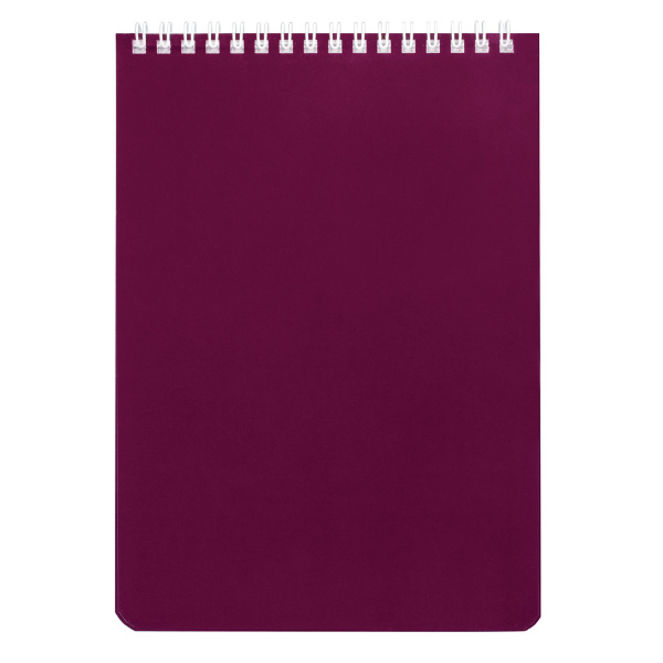 Блокнот А5 146х205мм, 60л, гребень, перфорация на отрыв, лакированный, BRAUBERG Бордовый, 111271