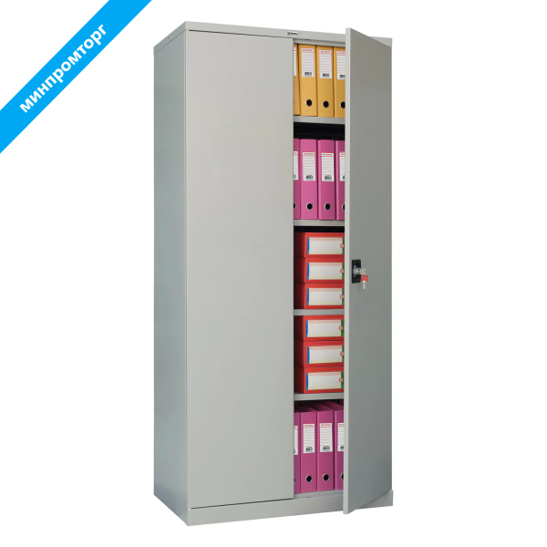 Шкаф металлический офисный BRABIX MK 18/91/46, (в1830*ш915*г460мм;47кг), 4 полки, разборный, 291136 