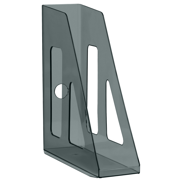 Лоток для бумаг вертикальный СТАММ "Актив", тонированный черный, ширина 70мм ЛТВ-31098  351498 - МСК «Форвард»