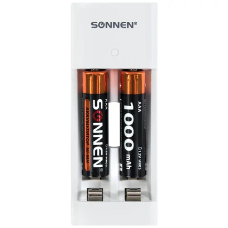 Зарядное устройство с аккумуляторами 2 шт. AAA (HR03), 1000 mAh, SONNEN BC2, в блистере, 455004 - МСК «Форвард»