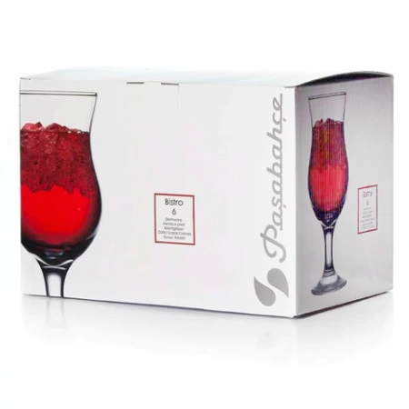 Бокал для коктейлей на ножке, 380 мл, КОМПЛЕКТ 6 штук, стекло, PASABAHCE "БИСТРО", фирменная подарочная упаковка, 44872 700568 - МСК «Форвард»