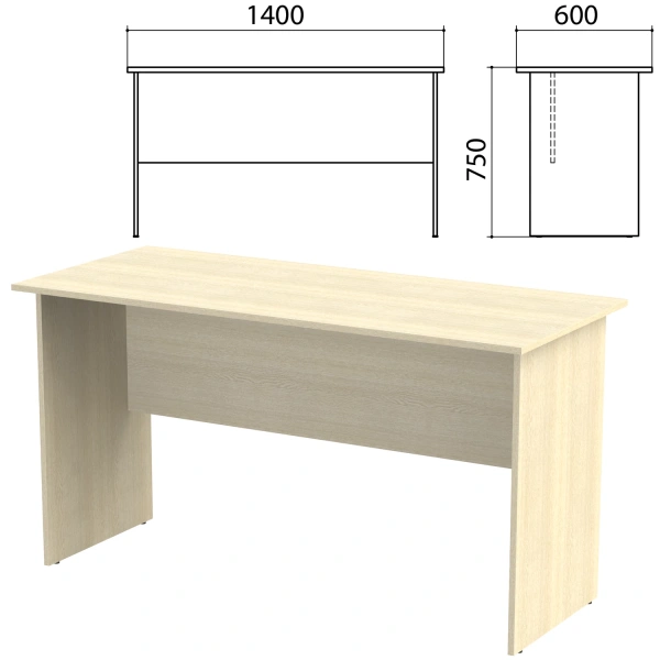 Стол письменный "Канц", 1400х600х750 мм, цвет дуб молочный/дуб молочный (КОМПЛЕКТ) 980426