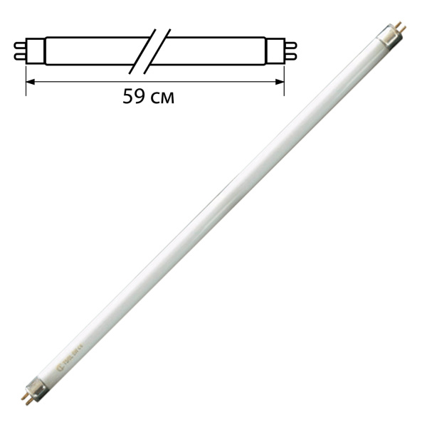Лампа люминесцентная OSRAM L18/765, 18Вт, цокольG13, в виде трубки, длина 59см, дневной белый свет 450646
