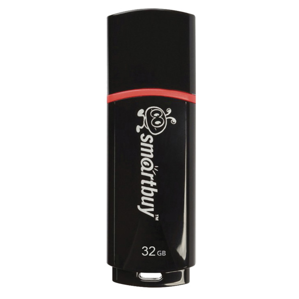 Флеш-диск 32GB SMARTBUY Crown USB 2.0, черный, SB32GBCRW-K 512184