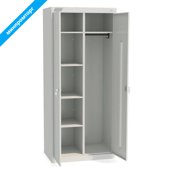 Шкаф металлический хозяйственный ШМ-У 22-800, двухсекционный (в1850*ш800*г500мм;38кг), разборный 290680