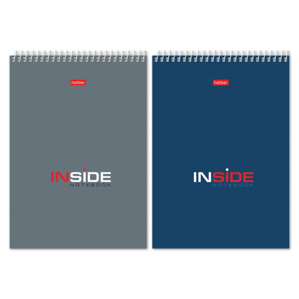 Блокнот А5 145х205мм, 80л, гребень, картон, клетка, HATBER, INSIDE Офисный 80Б5С1гр B46173 123538