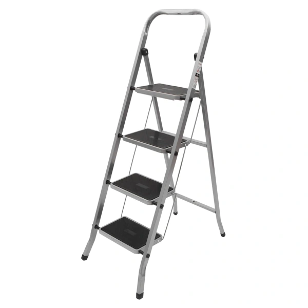 Стремянка стальная КЛАСС ПЛЮС, 4 ШИРОКИЕ СТУПЕНИ 20*30см, верхняя площадка 91см, до 120кг, 1233304 605744