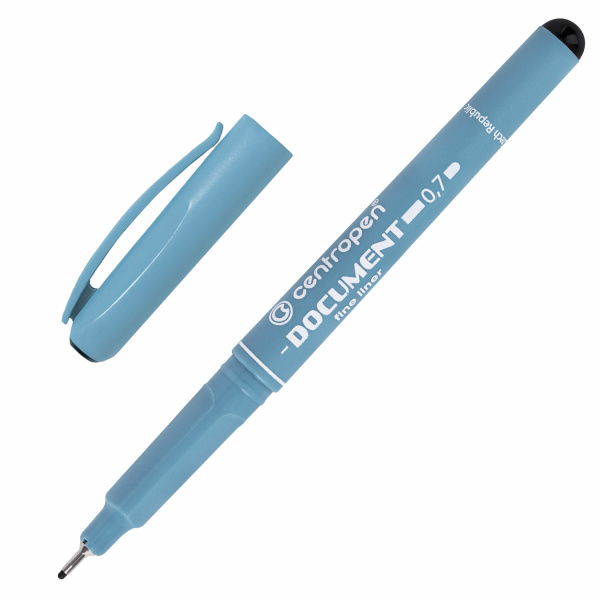 Ручка капиллярная (линер) ЧЕРНАЯ CENTROPEN "Document", трехгранная, линия 0,7мм, 2631/0,7 2 2631 010 142296