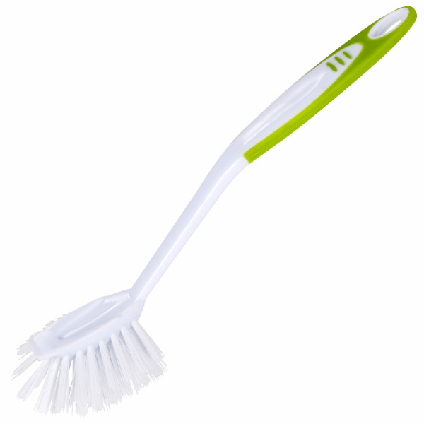 Щетка для мытья посуды ЛЮБАША, 25см, пластик, ручка с ПВХ покрытием, 603631