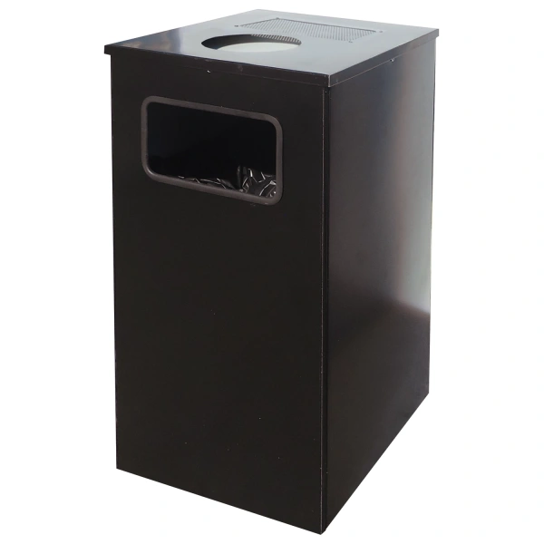 Урна металлическая уличная (в670*ш356*г356мм, 80 литров), цвет черный, Квадро-11 235604