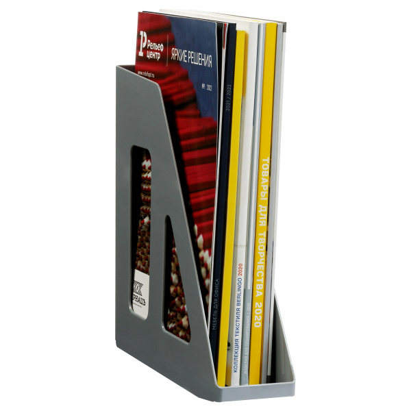 Лоток для бумаг вертикальный СТАММ "Актив", серый, ширина 70мм ЛТВ-31097 351497 - МСК «Форвард»