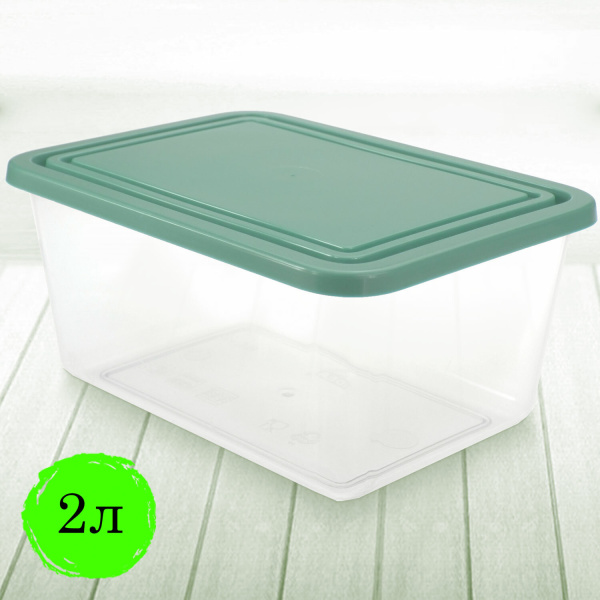 Контейнер 2л С КРЫШКОЙ, герметичный, универсальный, хранение и СВЧ, (в10*ш15*г20,5 см), IDEA, М 1453 602525