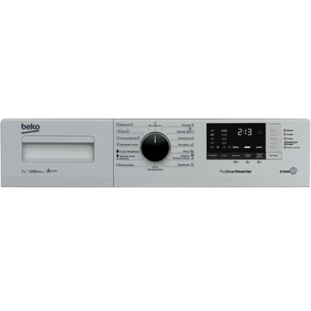 Стиральная машина BEKO RSPE78612S, 1200 об/мин, 7 кг, фронтальная загрузка, 15 программ, пар, серебристая, 7322710002 457167 - МСК «Форвард»