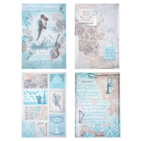 Бумага для скрапбукинга 15х21 см "Нотная Гамма", двусторонняя, 12 листов, 240 г/м2, ОСТРОВ СОКРОВИЩ, 665445 - МСК «Форвард»