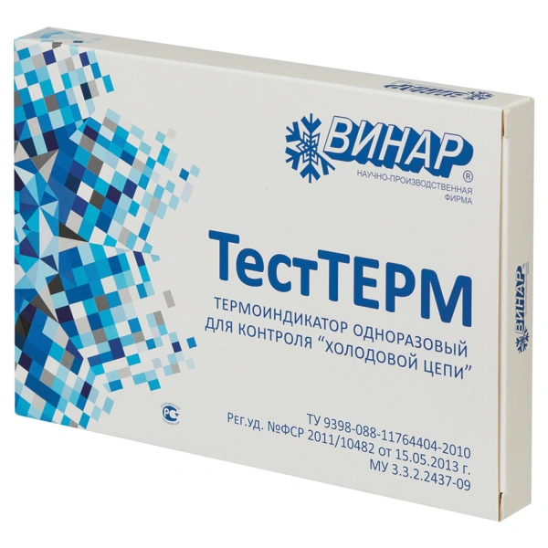 Индикатор контроля условий хранения и транспортирования ИЛП, ВИНАР ТЕСТТЕРМ, 630381