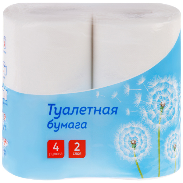 Бумага туалетная OfficeClean, 2-слойная, 4шт., 30м/рул., тиснение, белая 325787 - МСК «Форвард»