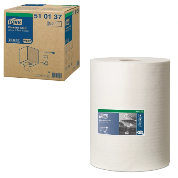 Протирочный нетканый материал TORK (Система W1, W2, W3) Premium, 280л/рулон, 38х32см, 530137 126740