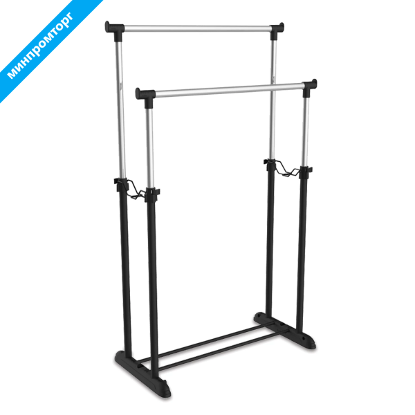 Вешалка для плечиков SHT-WR4150 (в1610*ш860*г440мм), пластик/металл, черная/хром, 603590