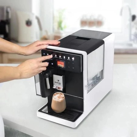 Кофемашина KAFFIT A5, 1400 Вт, объем 1,3 л, емкость для зерен 200 г, автокапучинатор, белая, A5 White 456544 - МСК «Форвард»