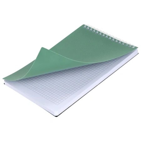 Блокнот А5, 80 л., силиконовый гребень, обложка пластик, клетка, BRAUBERG, зеленый, 117560 - МСК «Форвард»