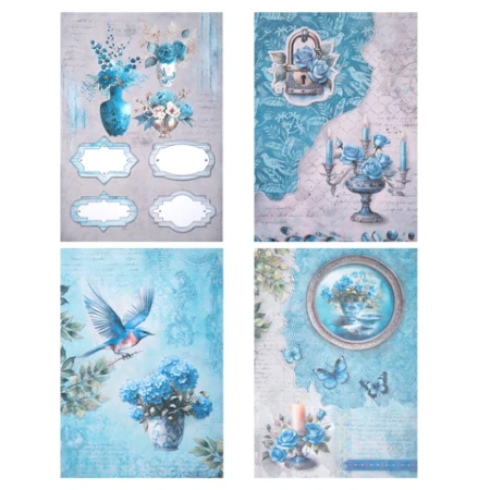 Бумага для скрапбукинга 15х21 см "В лазурных тонах", двусторонняя, 12 листов, 240 г/м2, ОСТРОВ СОКРОВИЩ, 665442 - МСК «Форвард»