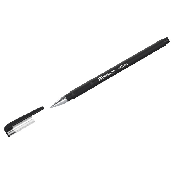 Ручка гелевая Berlingo "Velvet" черная, 0,5мм, прорезиненный корпус CGp_50125 243042