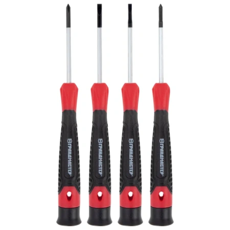 Набор отверток для точных работ SL/PH, 4 шт., CrV, двухкомпонентные рукоятки, ГРАНДМАСТЕР, 671329 - МСК «Форвард»