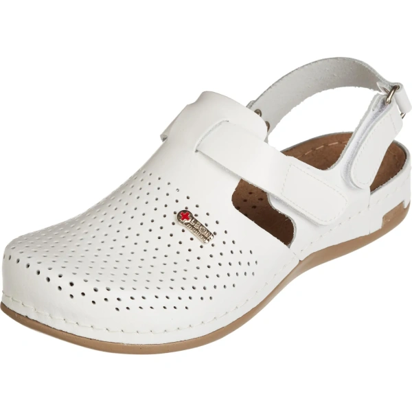 Сабо женские Leon MED951 ПУ из натуральной кожи белые размер 38 с ремешком 1421514 - МСК «Форвард»