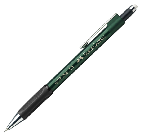 Карандаш механический Faber-Castell "Grip 1345" 0,5мм, B, грип, с ласт., автоподача грифеля, зеленый 134563 289764