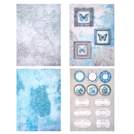 Бумага для скрапбукинга 15х21 см "В лазурных тонах", двусторонняя, 12 листов, 240 г/м2, ОСТРОВ СОКРОВИЩ, 665442 - МСК «Форвард»