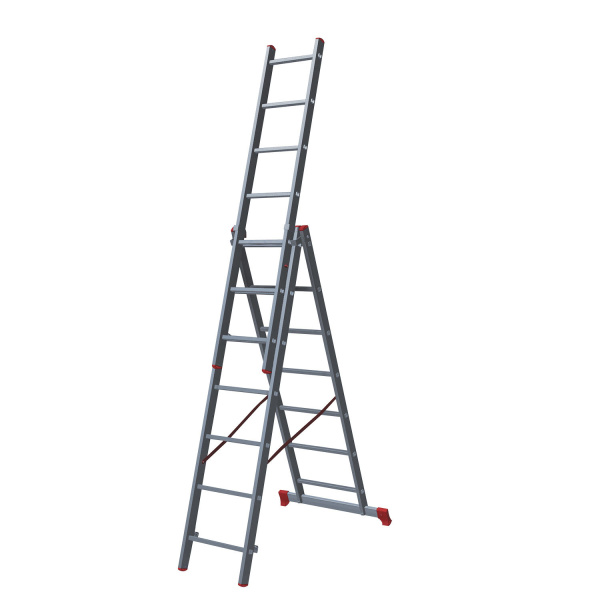 Лестница-трансформер 3-х секц 3х7 ступеней, 3*1,9м, высота 4,5м до 150кг алюмин НОВАЯ ВЫСОТА 1230307 604885