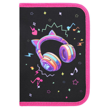 Пенал BRAUBERG с наполнением, 1 отделение, 1 откидная планка, 24 предмета, 21х14 см, "Headphones", 273531 - МСК «Форвард»