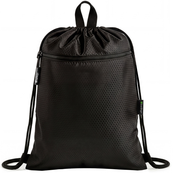 Мешок для обуви 1 отделение Berlingo "Onyx", 390*480 мм, вентиляционная сетка,карман на молнии, полиэстер, черный BR-MS-040602 389693 - МСК «Форвард»