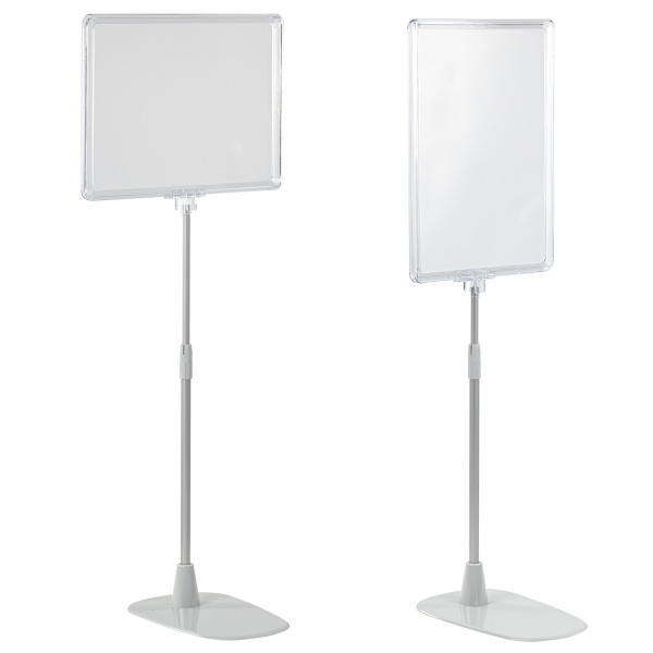 Стойка-инфодержатель напольная КОМПЛЕКТ 2шт, А4 (высота трубки до 55 см) ПРОЗРАЧНАЯ, 202356 291266