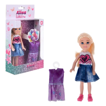 КУКЛА "Alisa Little Love", НАБОР, 2 платья, 14,4 см, КОМПЛЕКТ 6ШТ АССОРТИ, 3 вида, 1TOY 666150 - МСК «Форвард»