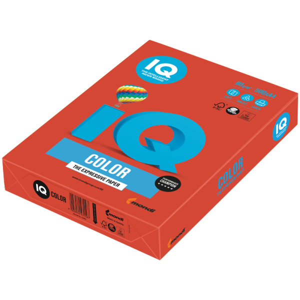 Бумага IQ "Color intensive" А4, 80г/м2, 500л. (кораллово-красный) CO44 085366