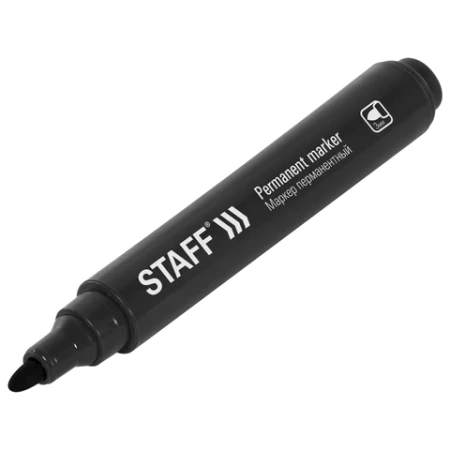 Маркер перманентный STAFF "Basic Budget PM-125", ЧЕРНЫЙ, ВЫГОДНАЯ УПАКОВКА, КОМПЛЕКТ 12 шт., 3 мм, 880598 - МСК «Форвард»