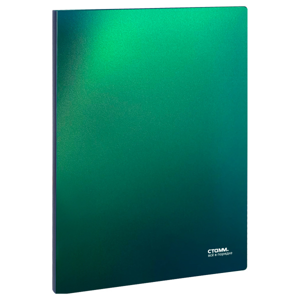Папка c пружинным скоросшивателем СТАММ "Хамелеон" А4, 17мм, 700мкм, пластик, зеленый хамелеон ММ-31868 373328 - МСК «Форвард»
