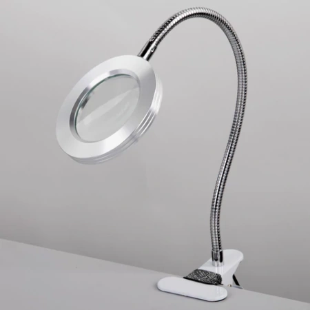 Лупа настольная на прищепке с LED-ПОДСВЕТКОЙ, диаметр 75 мм, увеличение 3, BRAUBERG, 455931 - МСК «Форвард»