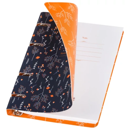 Тетрадь на кольцах А5 160х212 мм, 120 листов, картон, выборочный лак, клетка, BRAUBERG, "Flowers", 404729 - МСК «Форвард»