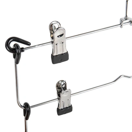 Вешалка-плечики качели, 4 секции, металлическая, с клипсами для юбок и брюк, BRABIX, 607472 - МСК «Форвард»