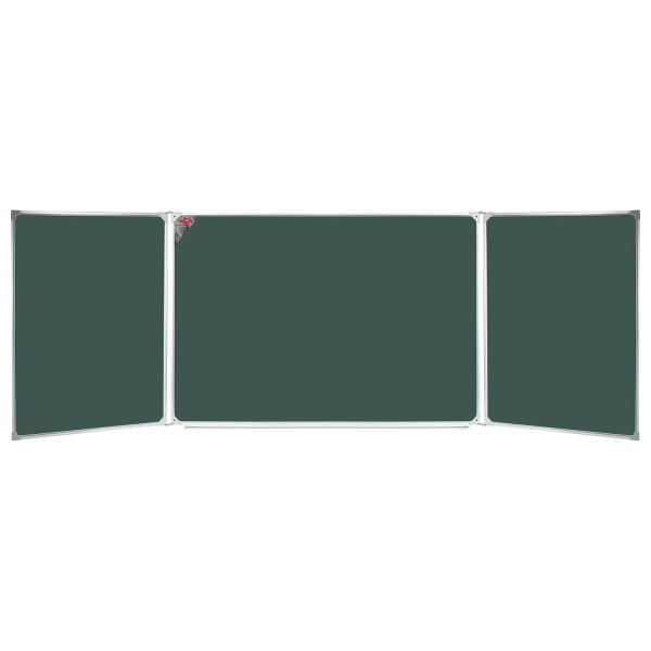 Доска для мела магнитная 3-х элементная 100х150/300см, 5 рабочих поверхн., зеленая, BOARDSYS,ТЭ-300М  231692