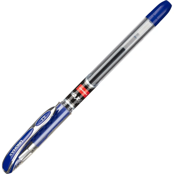 Ручка гелевая Unomax (Unimax) Max Gel синяя узел 0,5мм игольч. након. грип корпус прозрачный 722472 - МСК «Форвард»