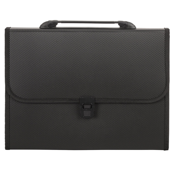 Папка-портфель пласт. STAFF A4 (330x235x50мм), 7 отделений, черный, 221206