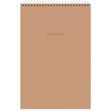 Блокнот БОЛЬШОЙ ФОРМАТ А4 198х297 мм, 80 л., гребень, подложка, клетка, BRAUBERG "Minimal Classic", 116424 - МСК «Форвард»