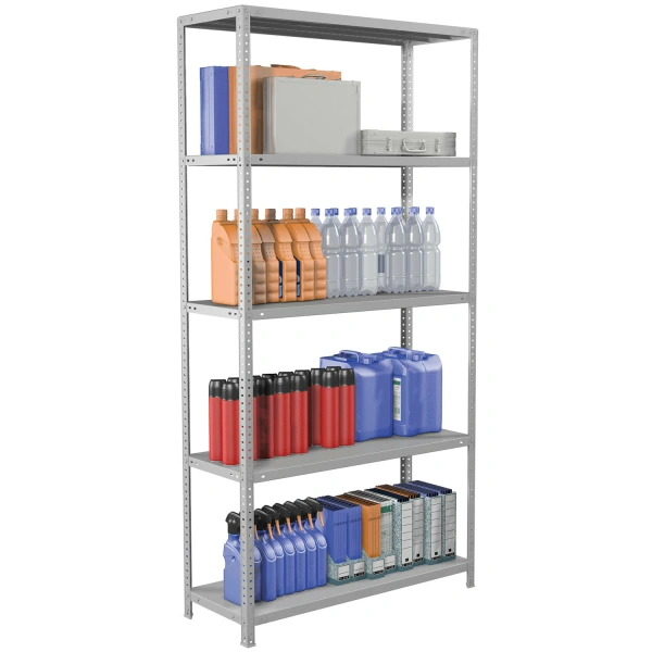 Стеллаж металлический BRABIX MS Plus-200/30-5 (в2000*ш1000*г300мм), 5 полок, регулир. опоры, 291108 